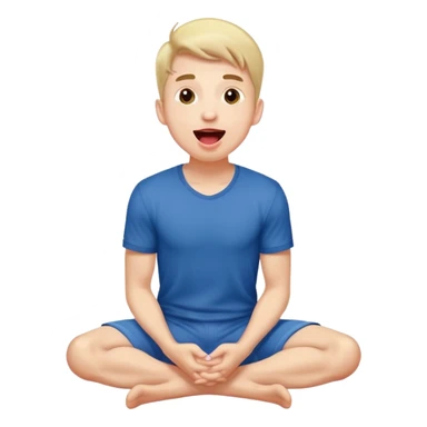 Submissive masochistic male on his knees, looking up  and tongue out sticker