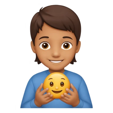 A Lil kid holding 6 7 on sticker