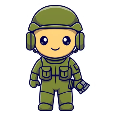army man wearing helmet sticker