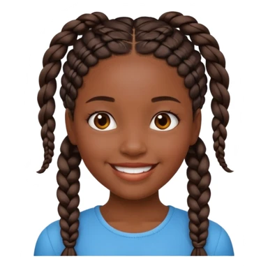 A beautiful black girl with braids sticker