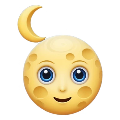 dizzy moon with spiral eyes and spinning stars sticker