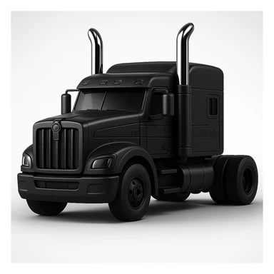 Change the truck color to black, keep the cartoon style with chrome stacks, bold and playful look. sticker