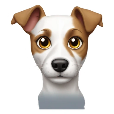 Jack russel terrier with black cat sticker