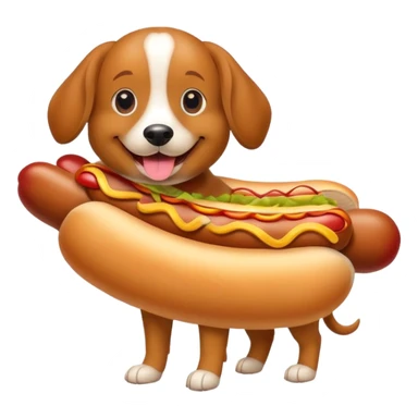 Dog with hot dog sticker