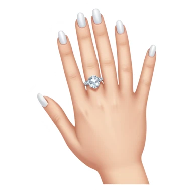LEFT hand with diamond ring on ring finger (second finger from the pinkie) sticker