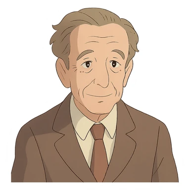 Merleau-Ponty in Ghibli style, soft colors sticker