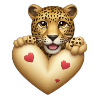 showing the heart with the paws of a leopard sticker