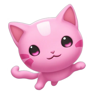 pink mew pokemon levitating sticker