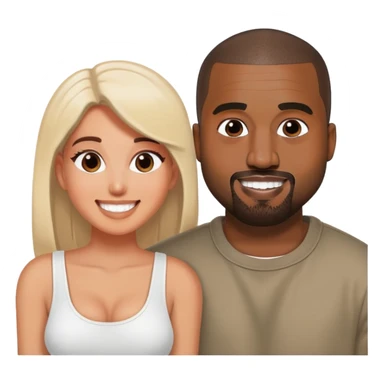 Kanye West and Bianca Censori cute couple moment  sticker