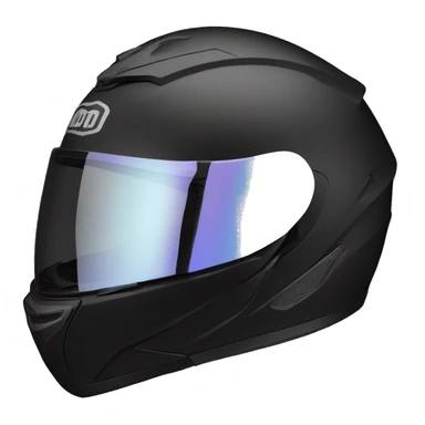black motorcycle full face helmet with tinted mirrored visor sticker
