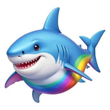 A very gay and fat shark sticker
