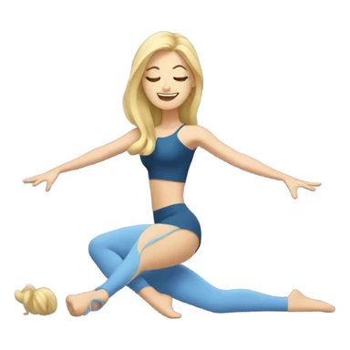 Blonde woman doing splits  sticker