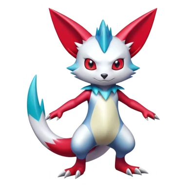 Cool Shiny Colorful Digimon-Sneasel-Zangoose-hybrid full body sticker