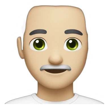 A man with green eyes, black hair, white skin sticker