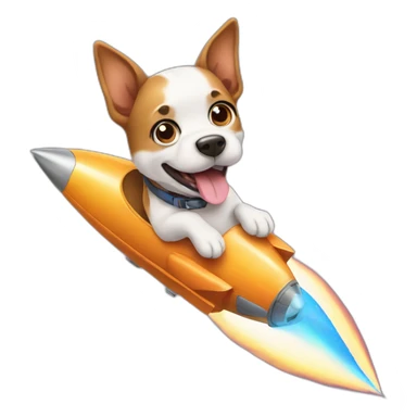 dog on rocket sticker