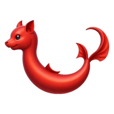 red devil tail, curved sticker