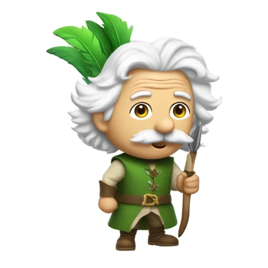 Einstein disguised as Robinhood sticker