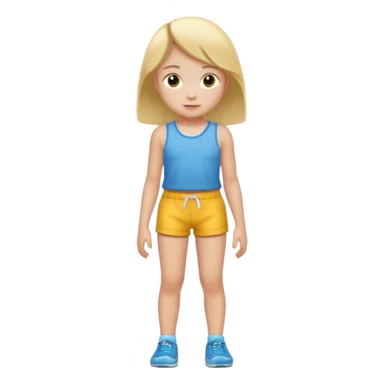 Child 8 year old girl standing  no shorts no shirt sticker