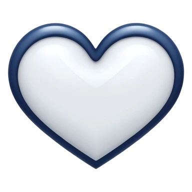 White and navy heart sticker