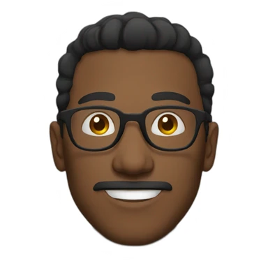 Men dark hair square round glasses sticker