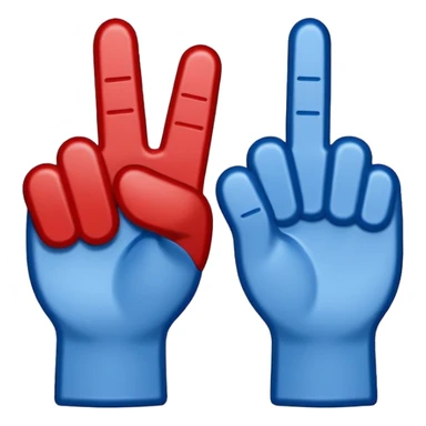 foam finger blue (#00A3E0) and red (#F9423A) sticker