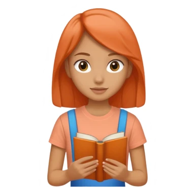 Garota com livro na mão, camiseta cor salmão  sticker