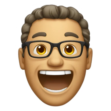 a bold man laughing sticker