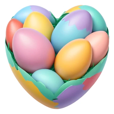 make a real heart shape. easter eggs sticker