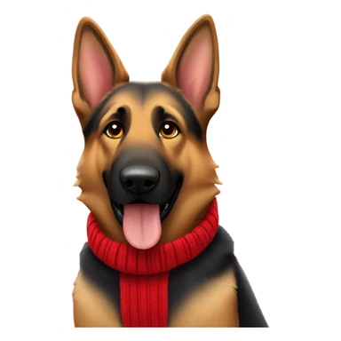 German Shepherd in a red sweater sticker