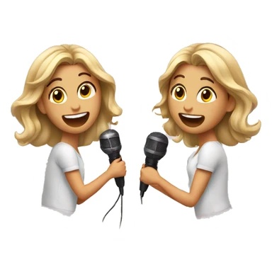2 girls are singing sticker