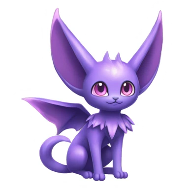 Shiny Cute Kawaii Ethereal Dark Noibat-Delcatty-Espeon-fusion-hybrid full body sticker