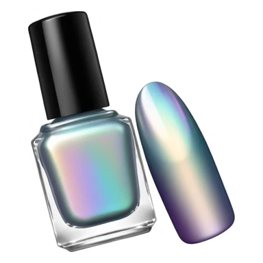 Multichrome Colorshifting silver, opalescent effect Nail polish, translucent bottle sticker