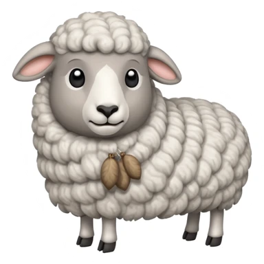 a sheep with a wolf pelt draped over it sticker