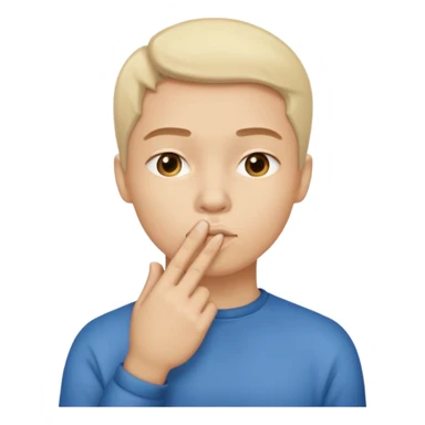 Emoji de hombre con el dedo indice por encima de la boca sticker