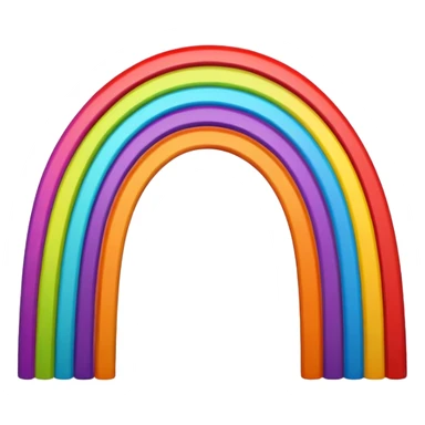 Rainbow extending beyond the frame sticker