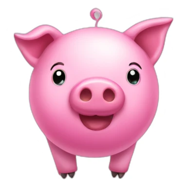 pink pig balloon sticker