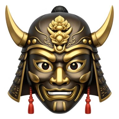 samurai mask with gold accents sticker