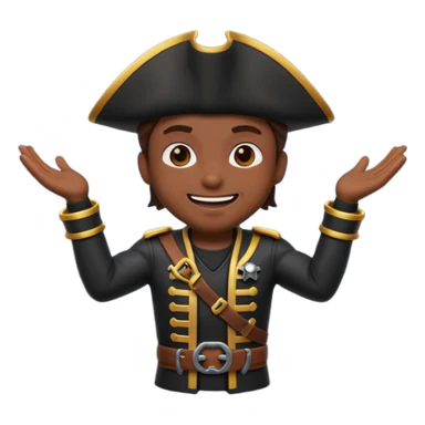 animated emoji for a player called prophet of doom I Dont Know shruging emote needs to be white male space pirate themed and dark sticker