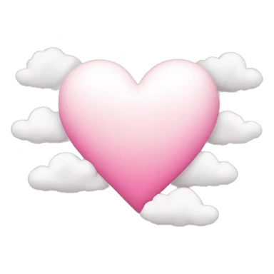 White heart with pink clouds  sticker