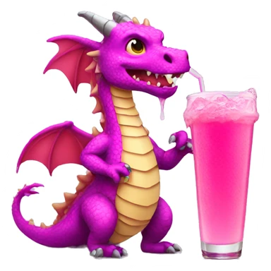 Dragon with pink drink sticker