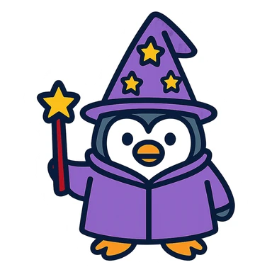 wizard penguin sticker