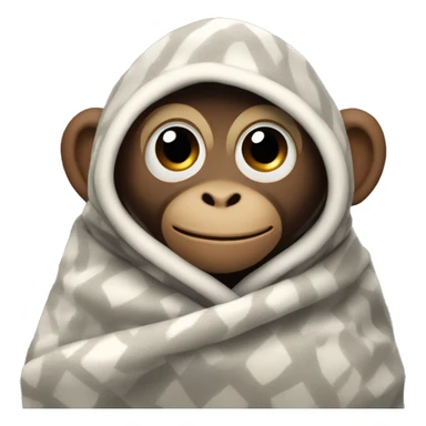 monkey wrapped in blanket ￼ sticker