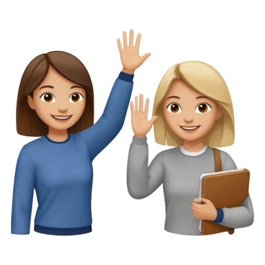 two friends high-fiving, making plans together sticker