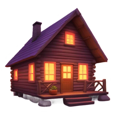 a cabin overlooking a sunset  sticker
