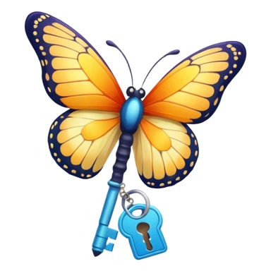 A butterfly carrying a key sticker