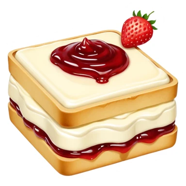 Baltic curd snack with jam sticker