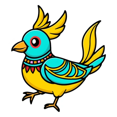 Chimu goldwork jewelry with bird motif sticker