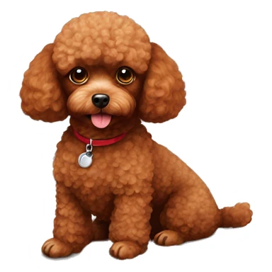 toy poodle red brown colour on the couch sticker