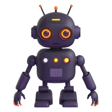friendly robot assistant with glowing eyes sticker