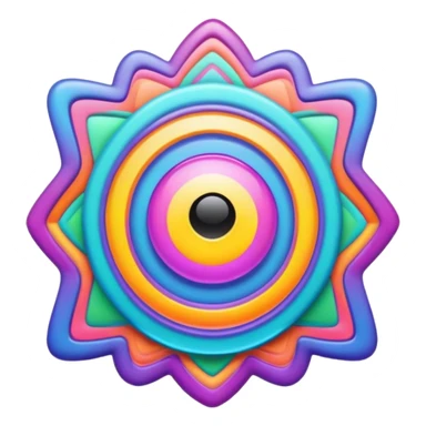 Psychedelic colored Border line sticker